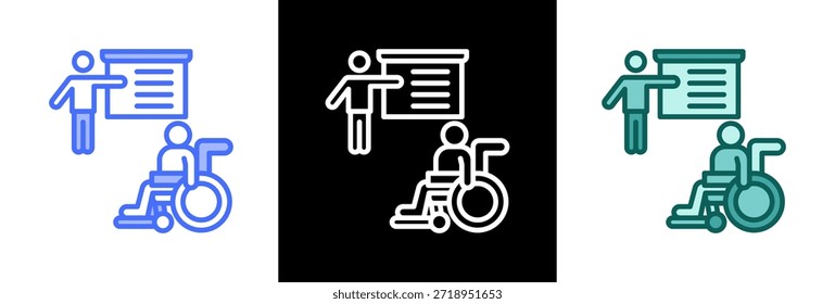 Inklusive Bildung Symbol dreifach Vektorgrafik