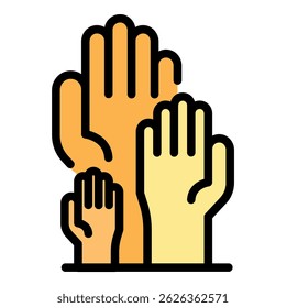 Inclusive education people icon. Outline inclusive education people vector icon color flat isolated