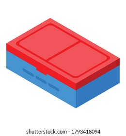 Icono de caja de plástico de educación inclusiva. Isometric de educación inclusiva caja de plástico icono vector para el diseño web aislado en fondo blanco