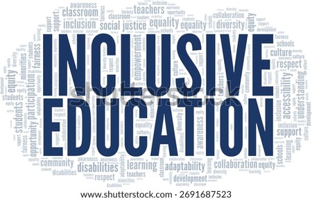 
Inclusive Education word cloud conceptual design isolated on white background.