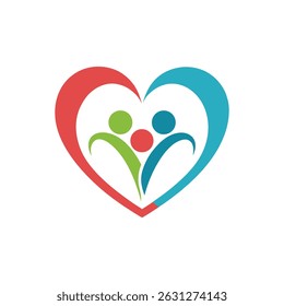 Inclusive Family Embrace Logo in Modern Circle Form