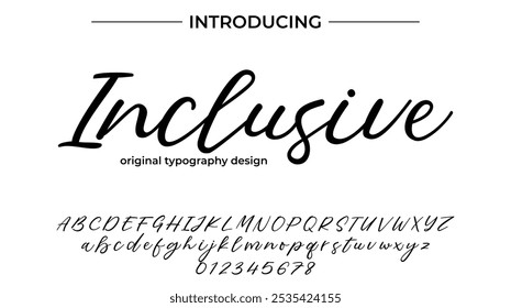Inclusive Font Stylish brush painted an uppercase vector letters, alphabet, typeface