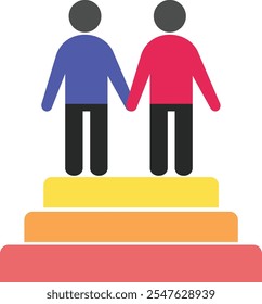 Inclusive gender colored stage human