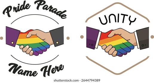 Inclusive Handshake with Rainbow LGBTQ
