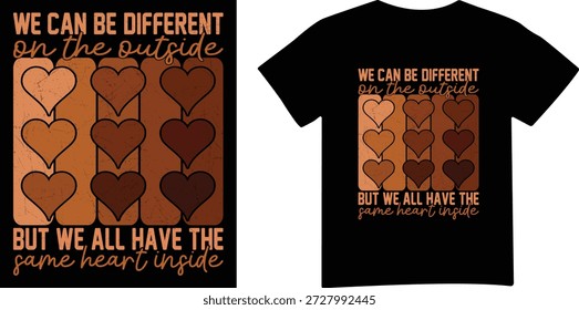 Diseño de corazones inclusivos con mensaje de amor y unidad entre todas las personas.