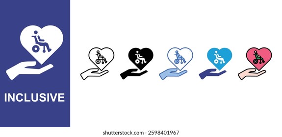 Inclusive icon sets with different styles
