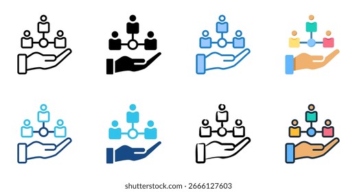 Conjunto de iconos de redes inclusivo colección de estilos múltiples 
