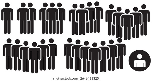 Inclusive People and Team Icon Set – Flat User Profile and Group Symbols for UI Web and Apps
