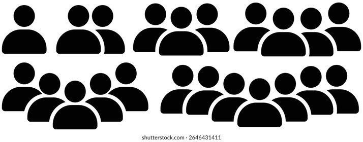 Inclusive People and Team Icon Set – Flat User Profile and Group Symbols for UI Web and Apps