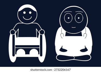 Inclusive Pictograms Representing Diversity and Accessibility, Featuring a Person in a Wheelchair and a Person with a Head Covering