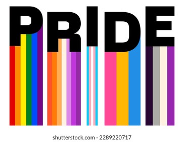 fondo del orgullo inclusivo con colores de la bandera del orgullo del progreso. Ilustración del fondo de escritorio de las franjas arcoiris