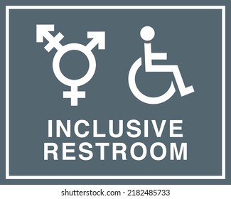 Inclusive Restroom Sign | Signage for All Gender and Accessible Bathrooms | Accessibility Symbols