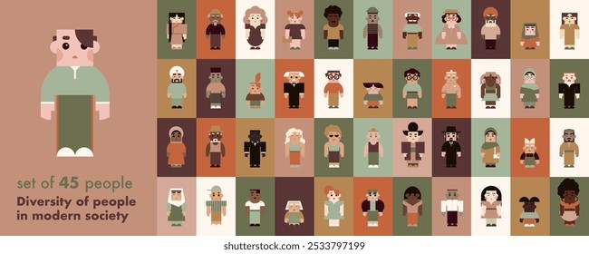Conjunto de Vectores de la sociedad multicultural y la diversidad social de las personas