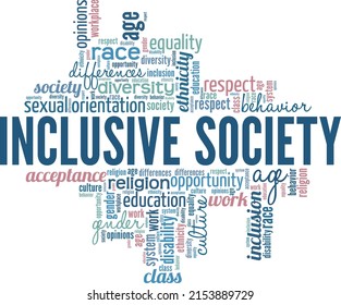 Inclusive Society Conceptual Vector Illustration Word Stock Vector ...