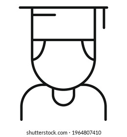 Icono de estudiante inclusivo. Esquema Icono de vector de estudiante inclusivo para diseño web aislado en fondo blanco