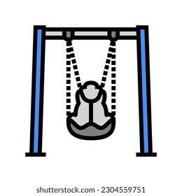 inclusive swing seat park kid play color icon vector. inclusive swing seat park kid play sign. isolated symbol illustration
