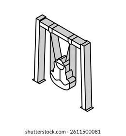 inclusive swing seat park kid play isometric icon vector. inclusive swing seat park kid play sign. isolated symbol illustration
