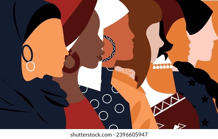 Inclusive women society showcasing sisterhood, bond and diversity
