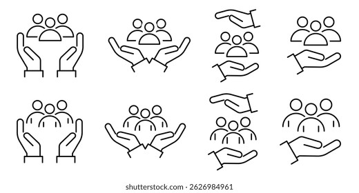 An Inclusive Worker Icon set. Community Care. Inclusion Social Equity. Help or support Employee. Gender Equality Symbol. Vector illustration.