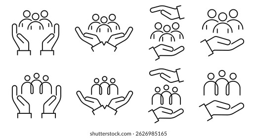 An Inclusive Worker Icon set. Community Care. Inclusion Social Equity. Help or support Employee. Gender Equality Symbol.