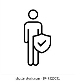 An inclusive workplace. Employee’s Protection Filled icon vector illustration on white background