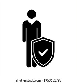 An inclusive workplace. Employee’s Protection Filled icon vector illustration on white background