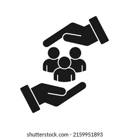 An inclusive workplace. Employee’s Protection Filled icon vector illustration. Color editable. EPS 8