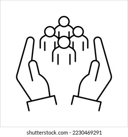 An inclusive workplace. Employee’s Protection Filled Outline icon vector illustration