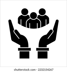 An inclusive workplace. Employee’s Protection Filled Outline icon vector illustration