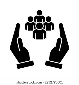 An inclusive workplace. Employee’s Protection Filled Outline icon vector illustration