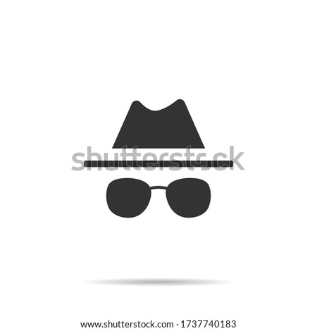 Incognite mode icon.Spy agent illustration.Private browsing vector symbol