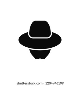incognito agent icon . Spy logo . Unknown person avatar