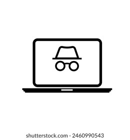 incognito, anonymous - vector icon, isolated	