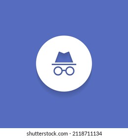 Incognito Browser Icon Vector for Web or Mobile App