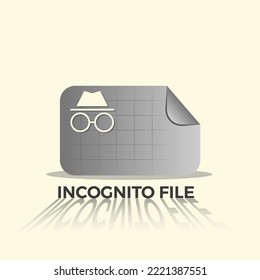 Icono de archivo de Incognito. hoja de incógnito.