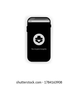 Incognito icon. Browse in private smartphone. Vector on isolated white background. EPS 10