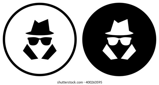 Incognito icon in circle . Vector illustration