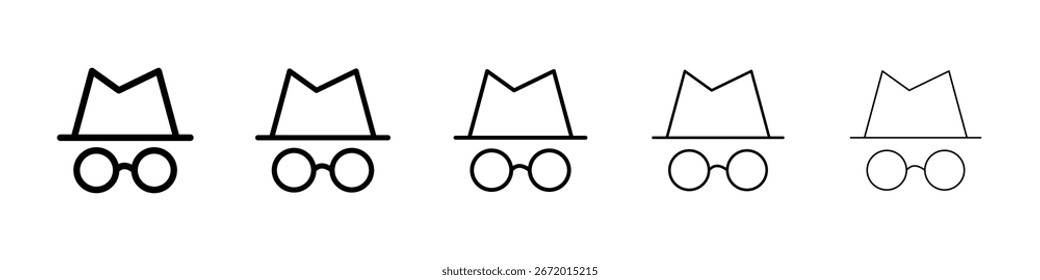 Icono de incógnito lleno de concepto de signo plano para el Diseño web.