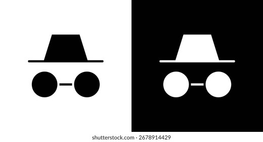 Diseño plano de icono de incógnito. Eps 10