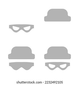 incognito icon, hat and mask, vector illustration