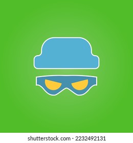 incognito icon, hat and mask, vector illustration
