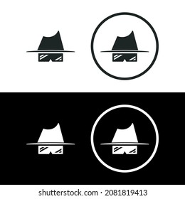 Incognito icon isolated on black and white background