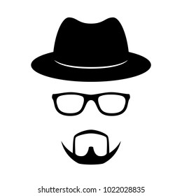 Incognito Icon Man Face Glasses Beard Stock Vector (Royalty Free ...