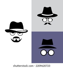 Icono de incognito Cara de la mujer con gafas Gráfico de vectores negro y blanco. Línea de agente espía e icono de glifo, seguridad y detective, gráficos vectoriales de señalización de hackers, icono lineal de trazo editable