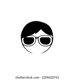Incognito Icon Manwoman face with glasses Black and White Vector Graphic. Spy agent line and glyph icon, security and detective, hacker sign vector graphics, editable stroke linear icon