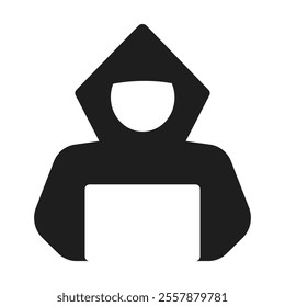 Incognito icon, mystery secret spy or detective silhouette, figure with hat glass or mask. Anonymous invisible character figure. 