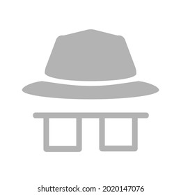 icono de incógnito en la ilustración del vector de fondo blanco