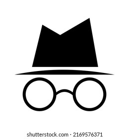 incognito icon on white background