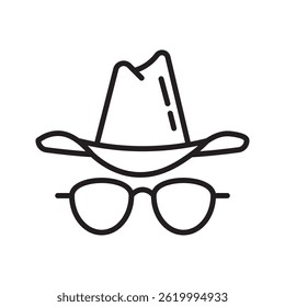 incognito icon on white background