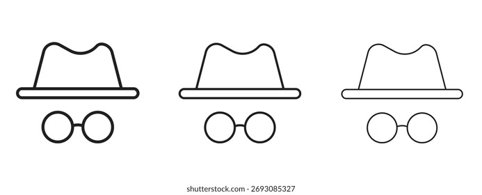 Incognito icon symbol. Linear style sign for mobile concept